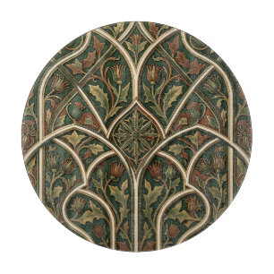 Planche À Découper Motif floral Chardon Victorien Vert foncé