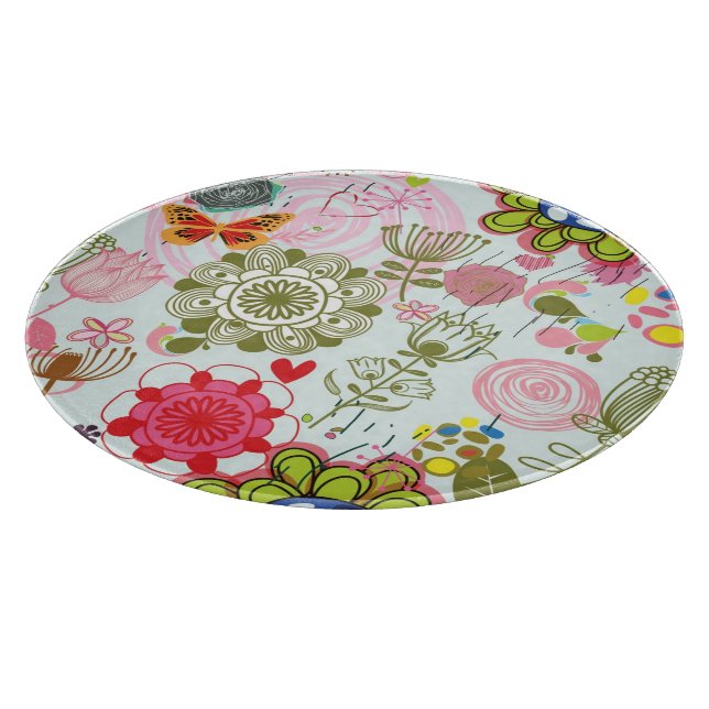 Planche À Découper Motif floral dans le rétro style 2 (Coin)