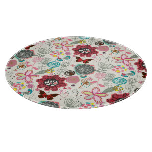 Planche À Découper Motif floral dans le rétro style 5