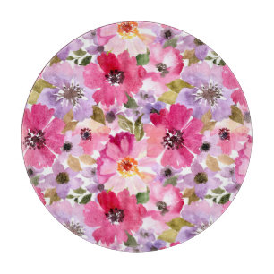 Planche À Découper Motif floral d'aquarelle d'été