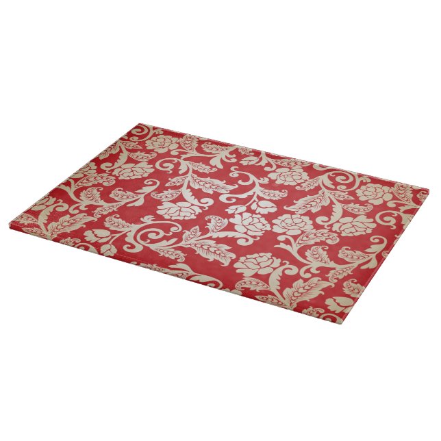 Planche À Découper Motif floral d'arrière - plan de damassé (Coin)