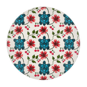 Planche À Découper Motif floral de tortue mignonne