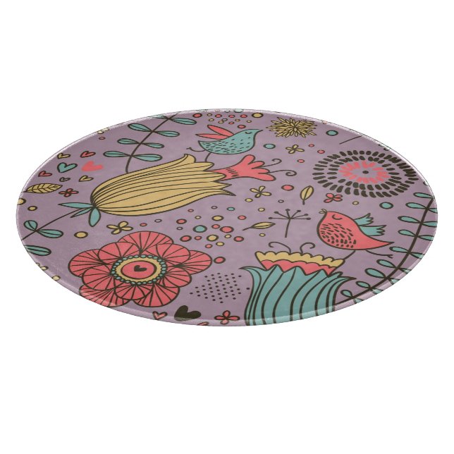 Planche À Découper Motif floral élégant avec des fleurs (Coin)