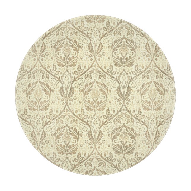Planche À Découper Motif floral élégant sépia beige (Devant)