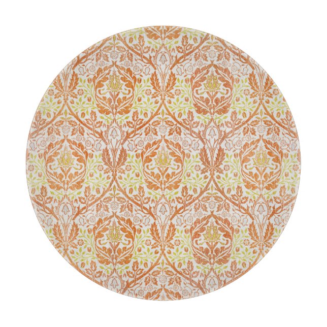 Planche À Découper Motif floral orange élégant (Devant)