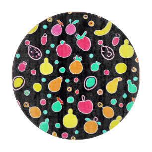 Planche À Découper Motif Fruit Néon Éclatant
