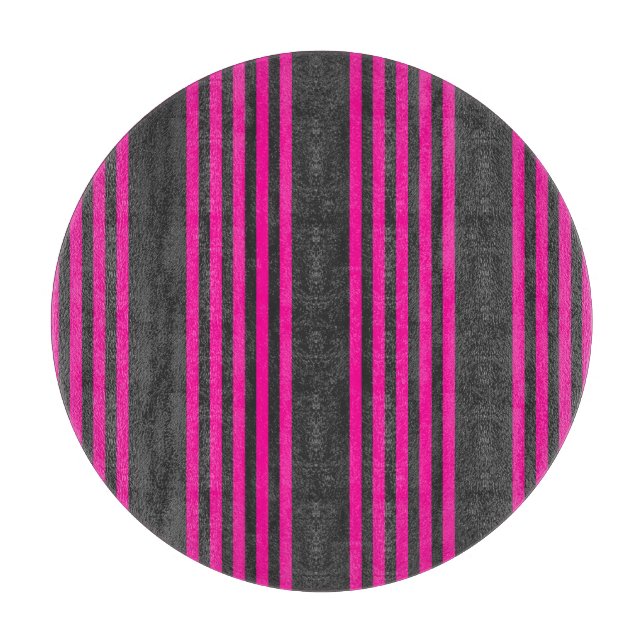 Planche À Découper Motif Fuchsia et charbon de bois cinq bandes (Devant)