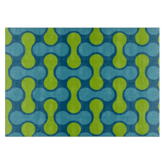 Planche À Découper Motif géométrique Abstrait rétro en bleu et vert