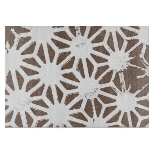 Planche À Découper motif géométrique Brown et blanc