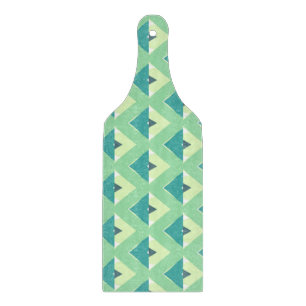 Planche À Découper Motif géométrique Diamant turquoise et vert
