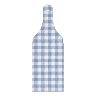 Planche À Découper Motif Gingham Bleu Clair Imprimé Carreaux Classiqu
