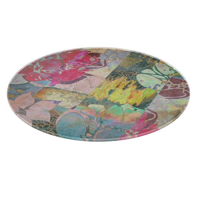 Planche À Découper Motif grunge floral d'art (Coin)