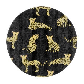 Planche À Découper Motif léopard : Arrière - plan noir Cheetah