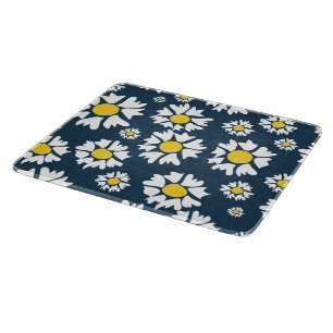 Planche À Découper Motif marguerrier, motif floral, marguerites blanc
