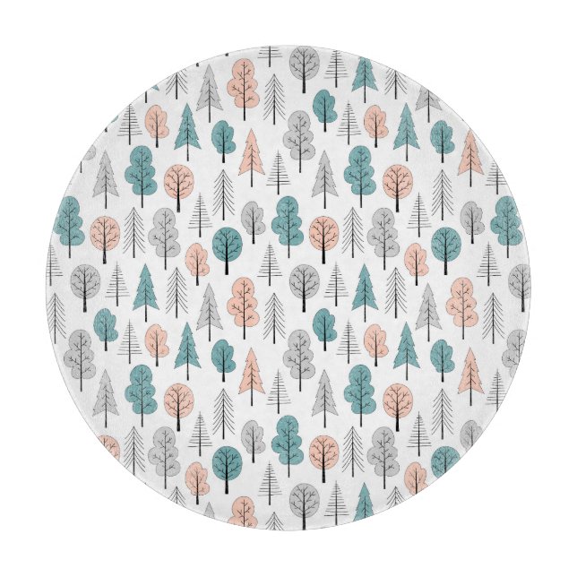 Planche À Découper Motif mignon de forêt de griffonnage (Devant)