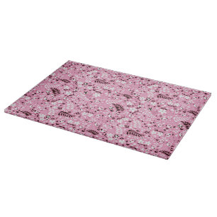 Planche À Découper motif mignon de rose d'oiseaux et de fleurs