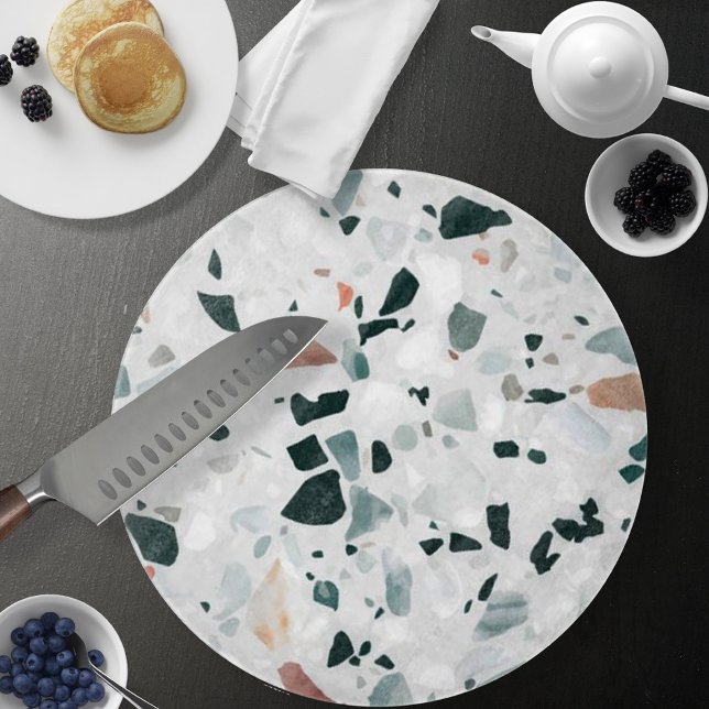 Planche À Découper Motif moderne Abstrait Terrazzo (Modern Abstract Terrazzo Pattern Cutting Board by Looly Elzayat
)