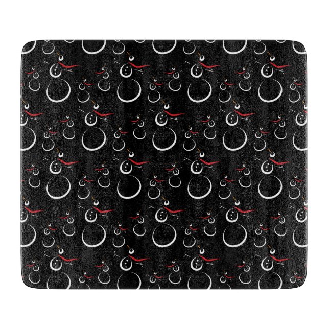 Planche À Découper Motif motoneige d'hiver mignon noir (Devant)