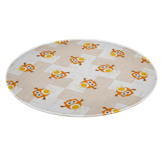 Planche À Découper Motif orange d'illustration de hibou (Coin)