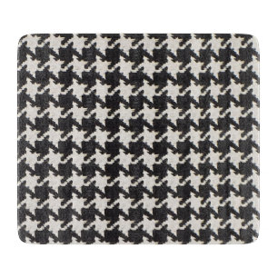 Planche À Découper Motif Pied-de-Poule Noir Blanc
