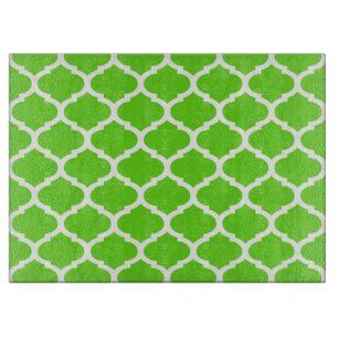 Planche À Découper Motif Quatrefoil Marocain Vert Citron Frais