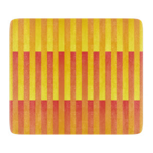 Planche À Découper Motif rayé orange jaune