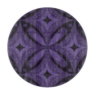 Planche À Découper Motif Rétro de Couleur Violet Foncé