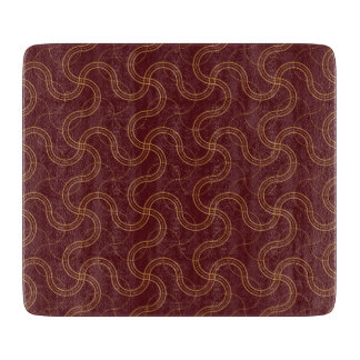 Planche À Découper Motif rouge luxueux à rayures ondulées