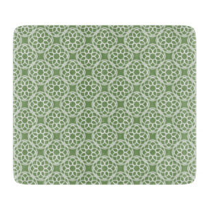 Planche À Découper Motif Sage Green White géométrique sans couture