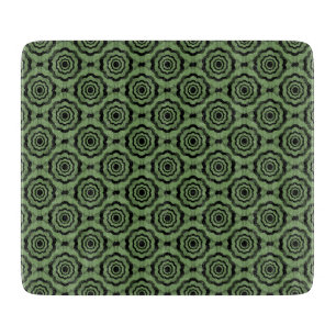 Planche À Découper Motif sans couture de fleurs noires vertes