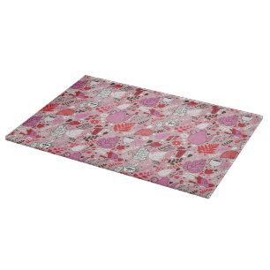 Planche À Découper Motif savoureux avec des oiseaux et des fleurs