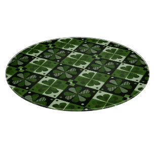 Planche À Découper Motif shamrock Checkerboard