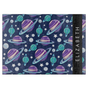 Planche À Découper Motif spatial, Planètes, Étoiles, Galaxie, Votre n