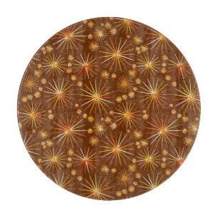 Planche À Découper Motif Spoutnik milieu du siècle, Brun chocolat