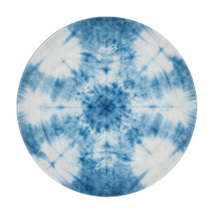 Planche À Découper Motif Tie & Dye Shibori Bleu Indigo