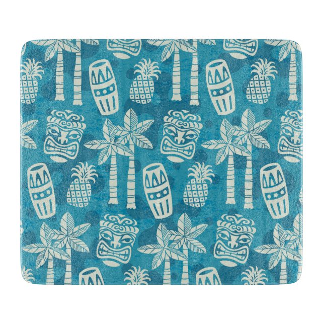 Planche À Découper Motif Tiki moderne du milieu du siècle rétro (Devant)