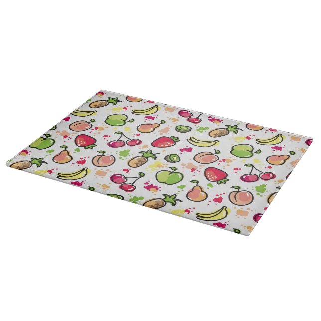 Planche À Découper motif tiré par la main de fruits (Coin)