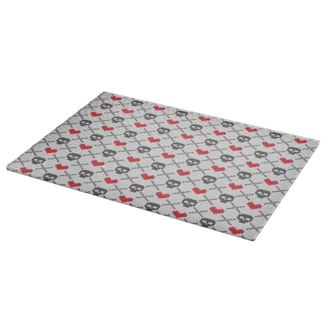 Planche À Découper Motif tricoté avec des crânes (Coin)