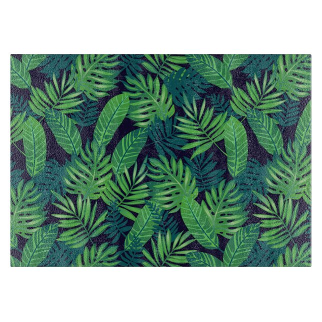 Planche À Découper Motif tropical de feuille (Devant)