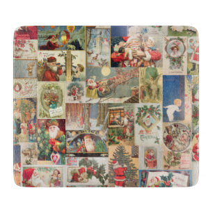 Planche À Découper Motif vintage de vacances de cartes de Noël