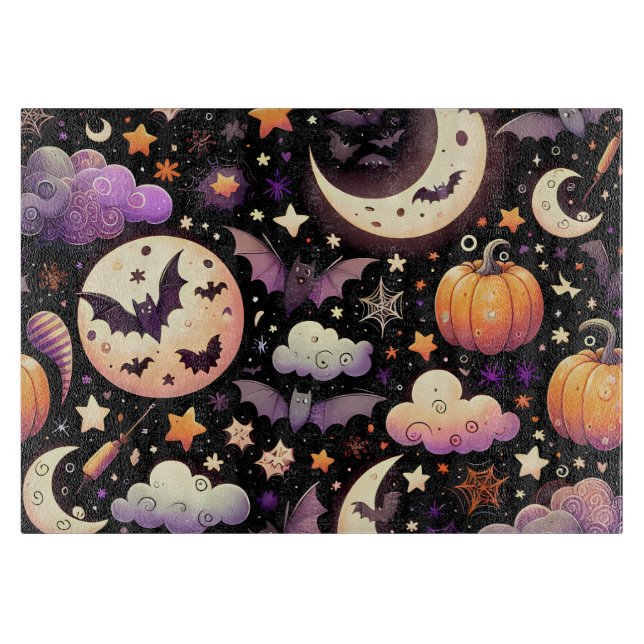 Planche À Découper Motif Whimsical Halloween Night Sky (Devant)