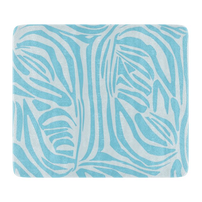 Planche À Découper Motif Zèbre Bleu (Devant)
