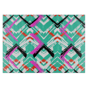 Planche À Découper Motif Zig Zag Turquoise