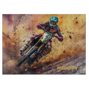 Planche À Découper Motocross de nom personnalisé