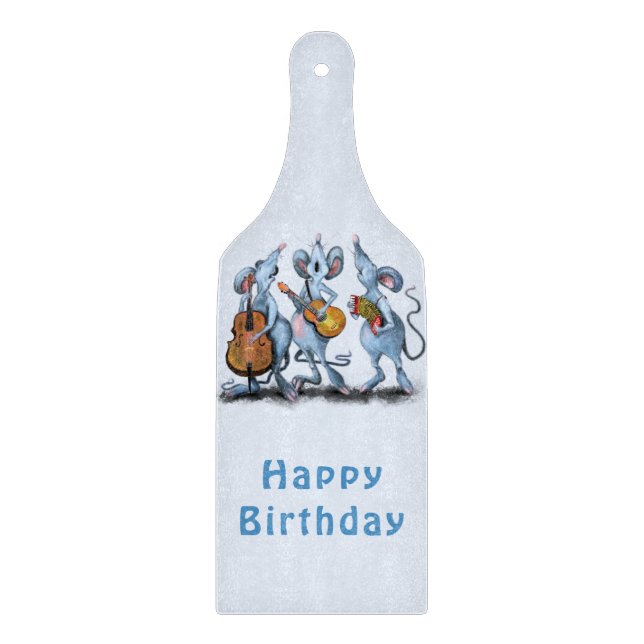Planche À Découper Mouse Music Band Funny Birthday Cutboard (Devant)