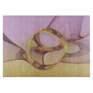 Planche À Découper Mouvements Abstraits Art Fractal Moderne Rose Doré