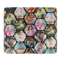 Multi Photo Collage Simple Moderne Hexagon Motif