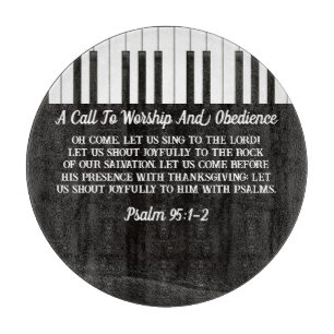 Planche À Découper Music Piano Keys Black & White Bible Verse