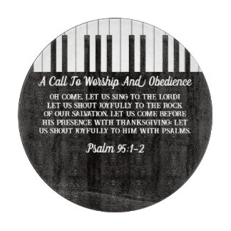 Planche À Découper Music Piano Keys Black & White Bible Verse