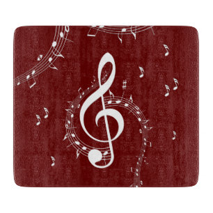 Planche À Découper Musique de clé de sol climaxique rouge